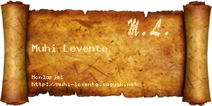 Muhi Levente névjegykártya